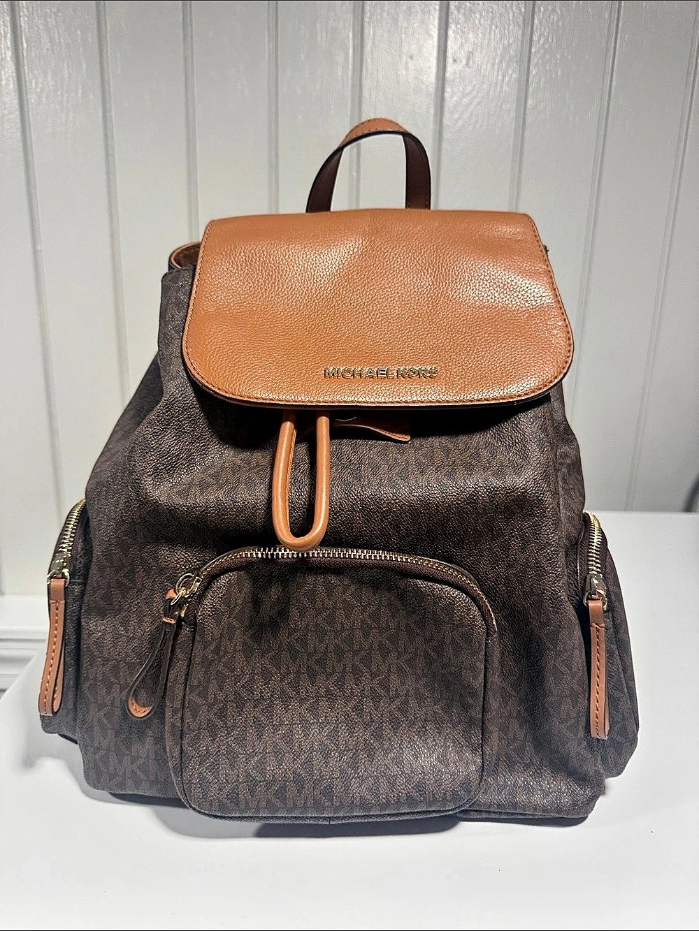 Michael Kors Phoebe Medium Logo Backpack Brown